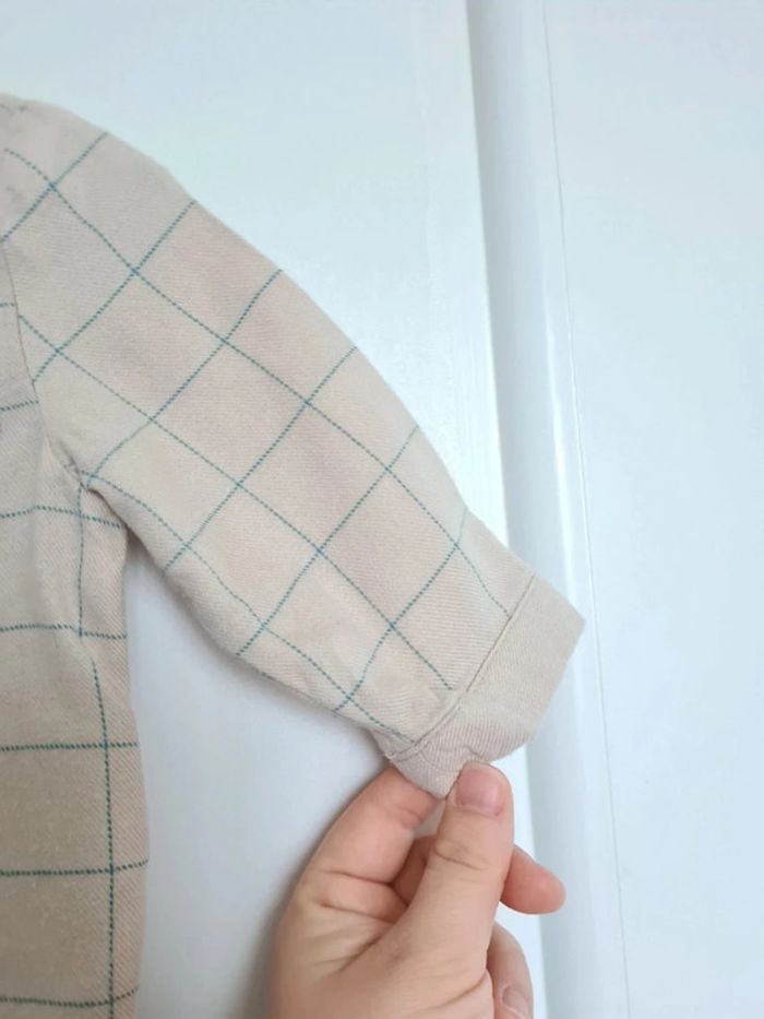 Chemise beige à carreaux 6 mois - photo numéro 4