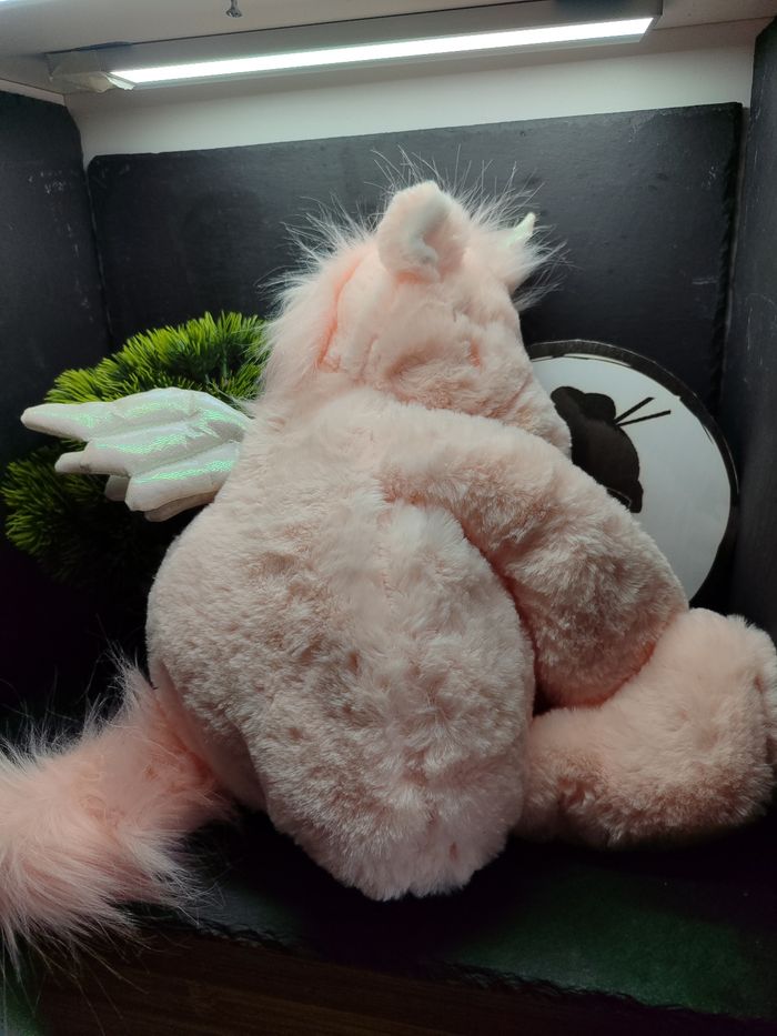 Doudou peluche licorne range pyjama etam rose blanc aile endormis sommeil dort - photo numéro 2
