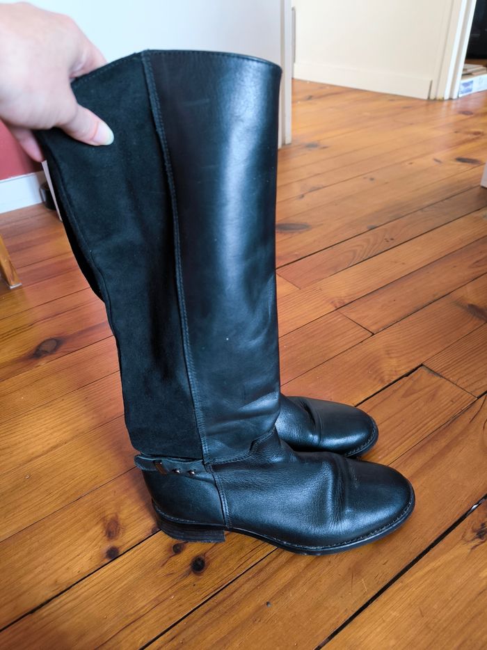 Bottes hautes noires en cuir femme Impact taille 38