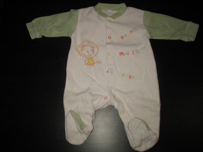 PYJAMA DORS BIEN ÉCRU / VERT BÉBÉ GARÇON - 3 MOIS - n°04