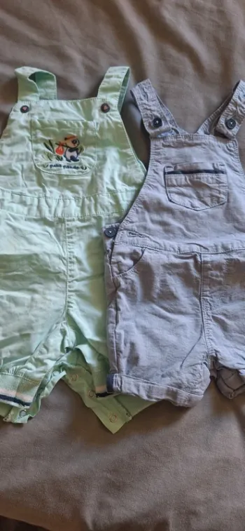 Lot de 4 salopettes courtes garçon