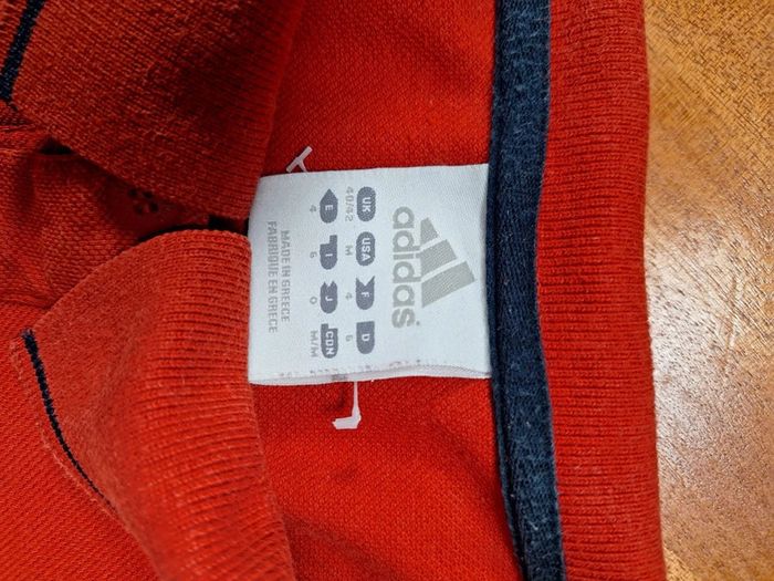 polo vintage Adidas manche courte homme rouge / taille L brodé (366) - photo numéro 9
