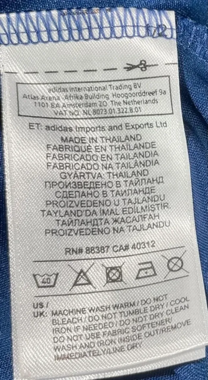 Adidas t-shirt blue white sports Climalite Mens M - photo numéro 7