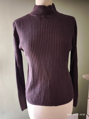 🌿 joli haut cottelé en soie marron 40 