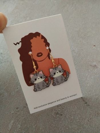 Boucles d'oreilles pendantes Chat