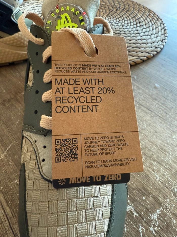Nike air huarache crater prm verte et beige - photo numéro 4