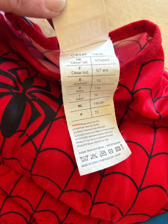 Déguisement Spiderman + masque tissu 5/7 ans - photo numéro 6