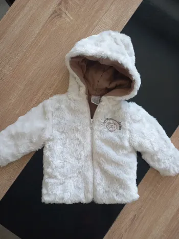 Veste / blouson bébé blanc, doux, 6 mois