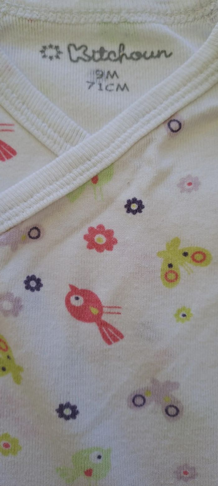 Lot de 2 bodies fille manches courtes 9 mois - photo numéro 6