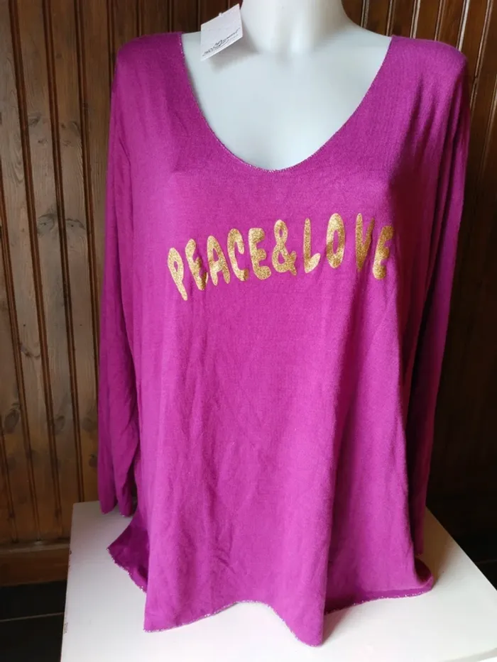 Magnifique pull ou sweat femme marque Piment rouge grande taille 54/56 - photo numéro 3
