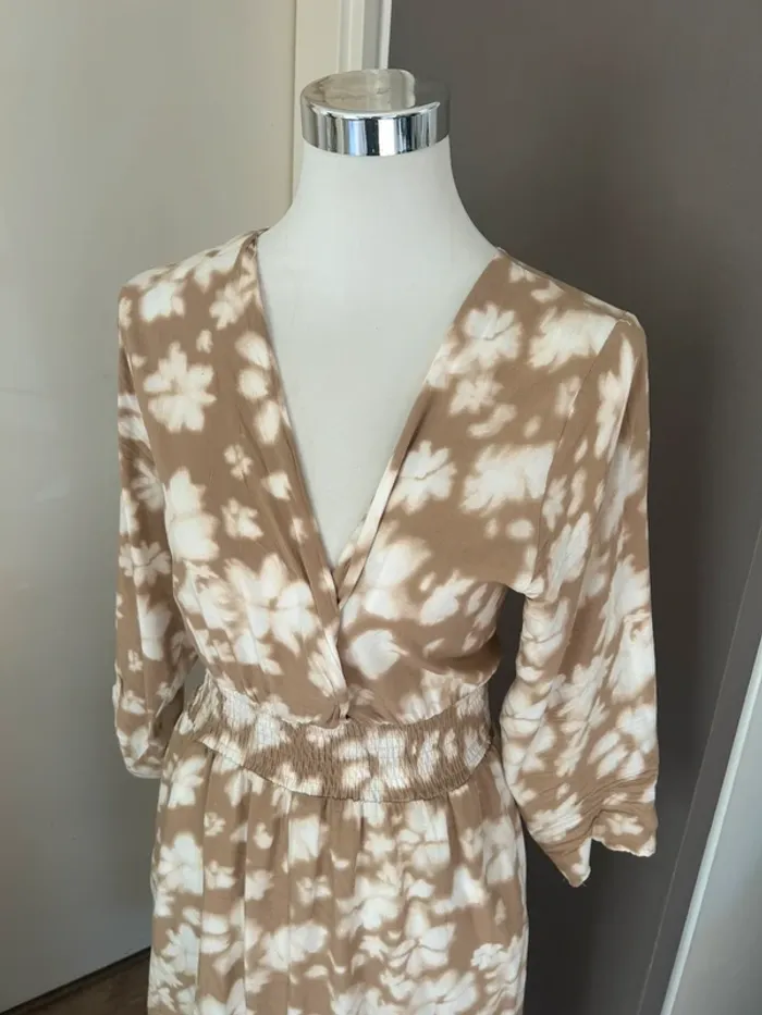 Goa robe, femme, imprimer florale beige et crème, taille 3/40 - photo numéro 2