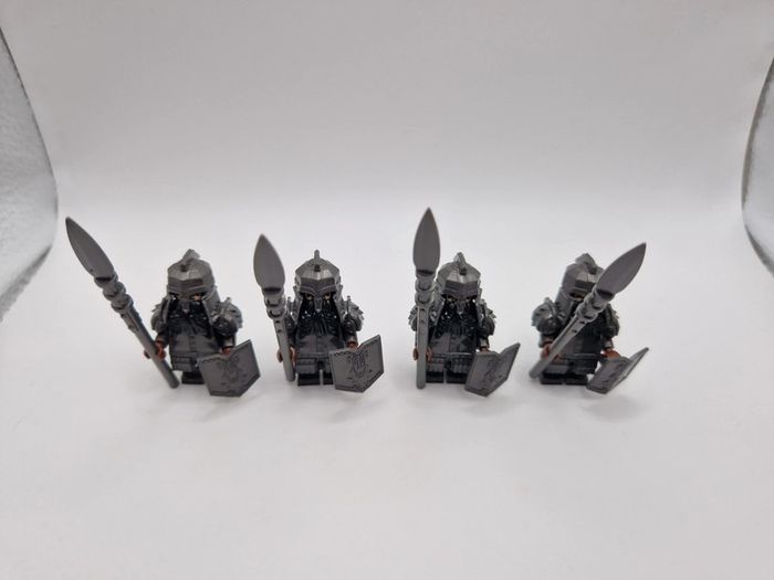 Figurines type lego 4 guerriers nains seigneur des anneaux / hobbit - photo numéro 6