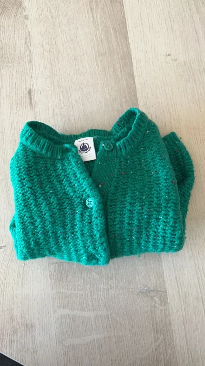 Gilet en laine mélangée vert - photo numéro 3