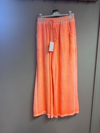 Pantalon fluide en coton orange 