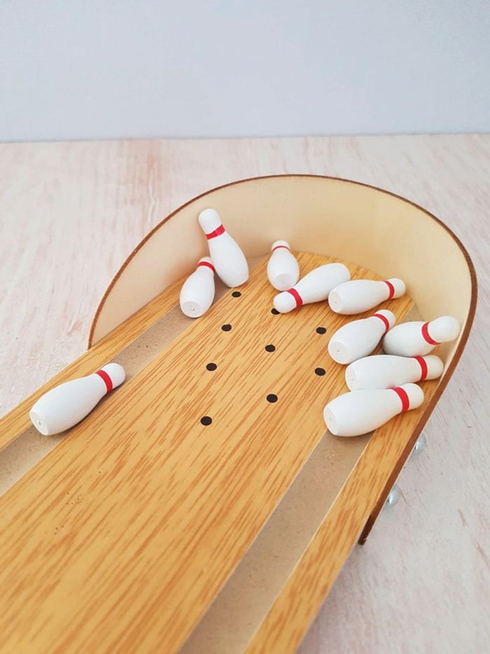 Bowling jeu de quilles miniatures en bois Flying tiger - photo numéro 5