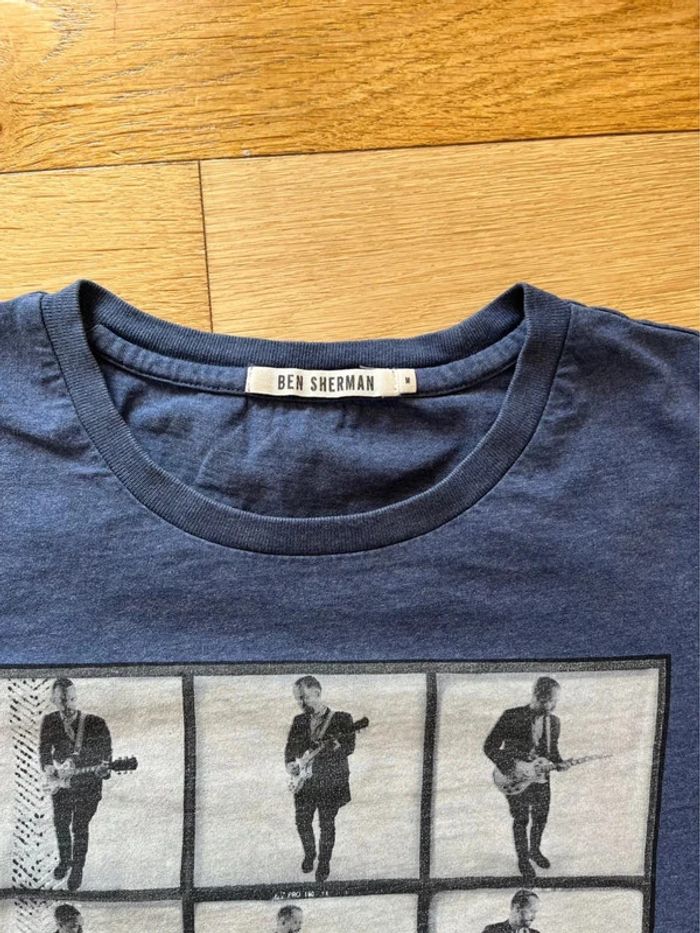 👕 T-shirt Ben Sherman bleu motif guitare guitariste – Taille M – Très bon état - photo numéro 4