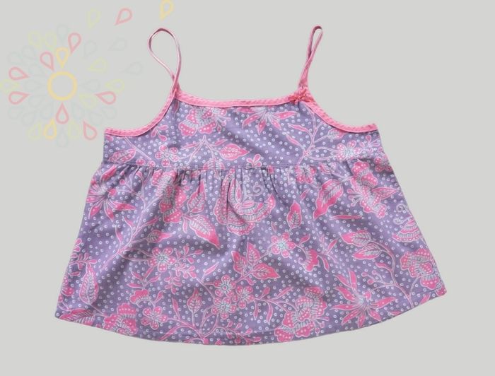 Blouse sans manche popeline violet rose fleurs Orchestra 8 ans 128 cm fille