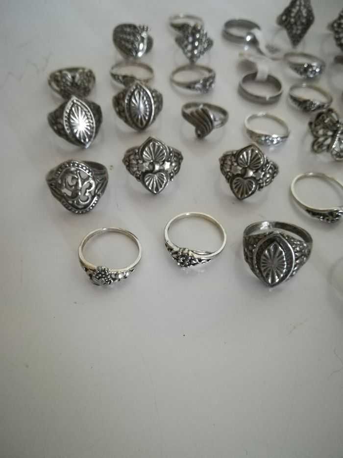 Lot de 40 bagues métal vieillie argenté - photo numéro 2