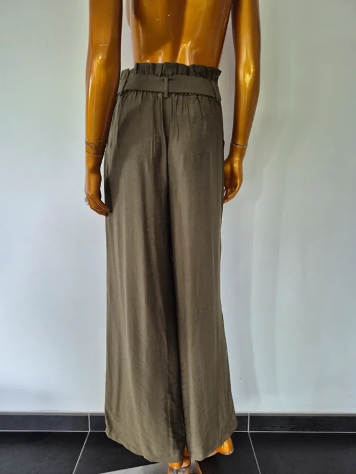 Pantalon Large Kaki avec Ceinture Femme Taille L/40 - photo numéro 2