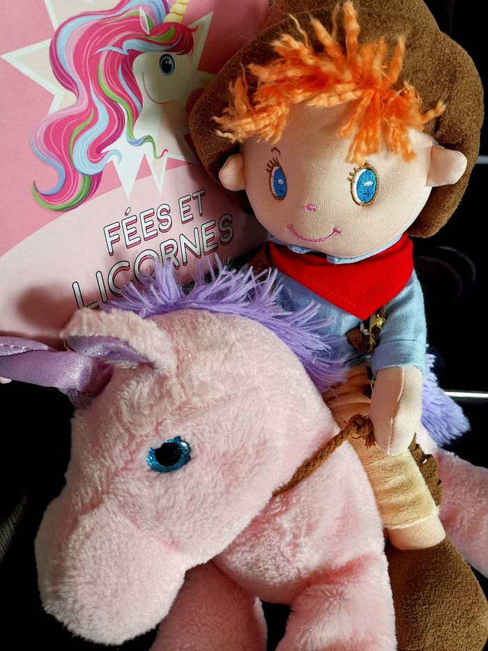 Livre histoires de fée et Peluche Licorne avec  cavalier - photo numéro 2