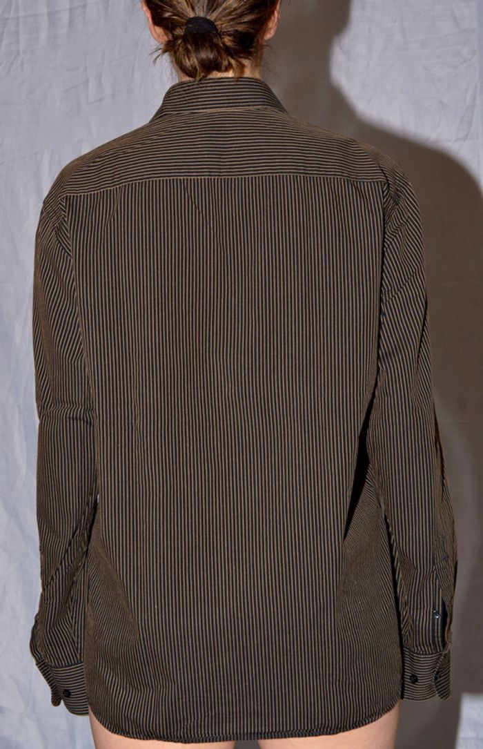 chemise homme manches longues régular marron à rayures taille XXL - 41/42 - photo numéro 5
