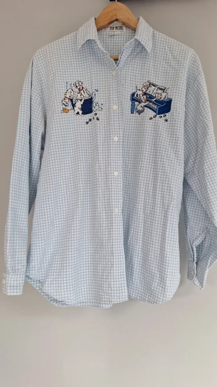 Chemise XL vintage vichy dalmatien Disney 46 ou 44 - photo numéro 3