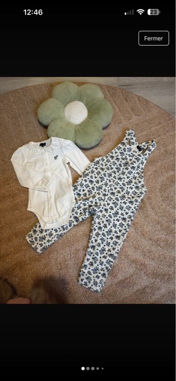 Ensemble Sergent Major - Salopette & Body - 36 mois