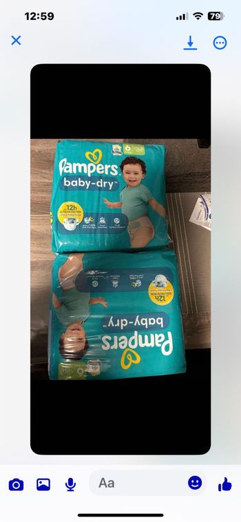 2  paquets de couches Pampers t 6