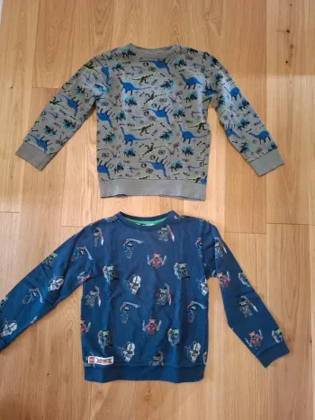 Lot 2 sweats dinosaures et lego ninjago - 10ans