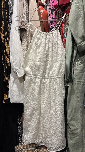 Robe blanche dentelle dos ouvert h&m