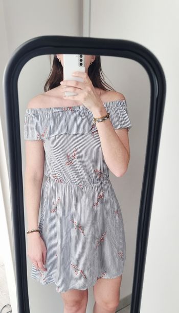 Robe courte été rayée blanche bleue la petite étoile taille 2 38 très bon état 