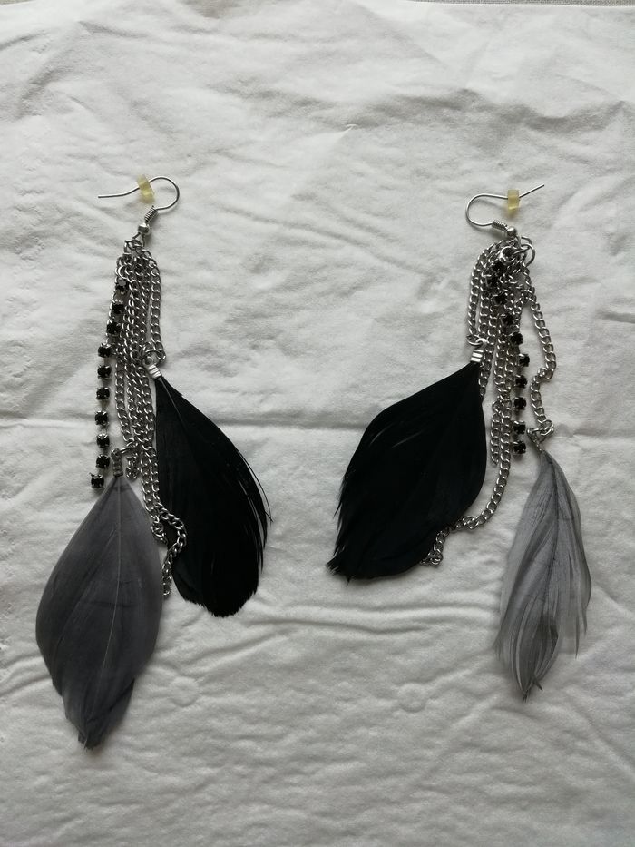 Boucles d'oreilles plumes - photo numéro 2