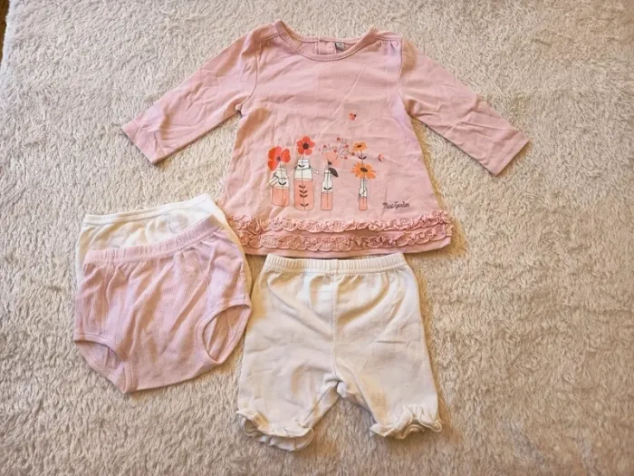 Ensemble d'été Robe legging cullotes en 6M
