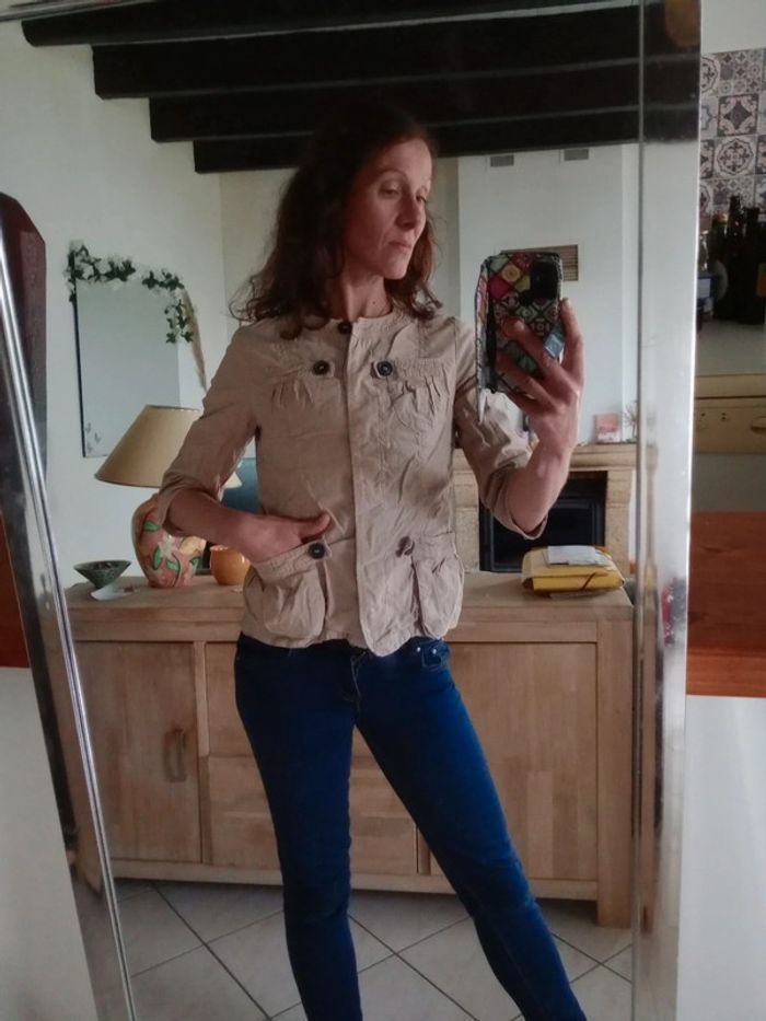 Veste femme 36 marron beige c 77 - photo numéro 9