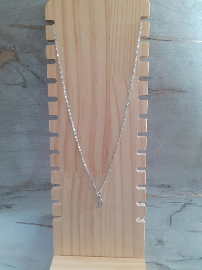 Collier argenté lune - photo numéro 2