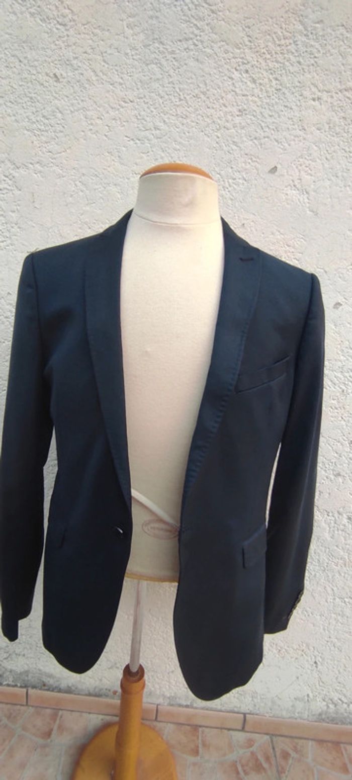 Veste blazer extra slim fit homme Devred bleu marine laine - photo numéro 7