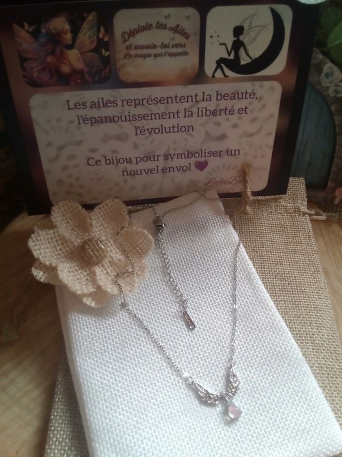Collier ailes d'anges argenté - photo numéro 2