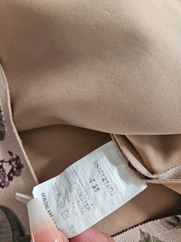 Cassis robe fleurie aspect daim taille 38 - photo numéro 8