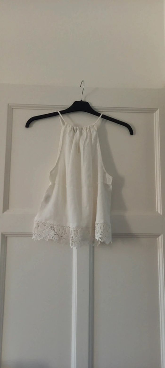 Top sans manches blanc avec dentelles H&M 36 - photo numéro 2