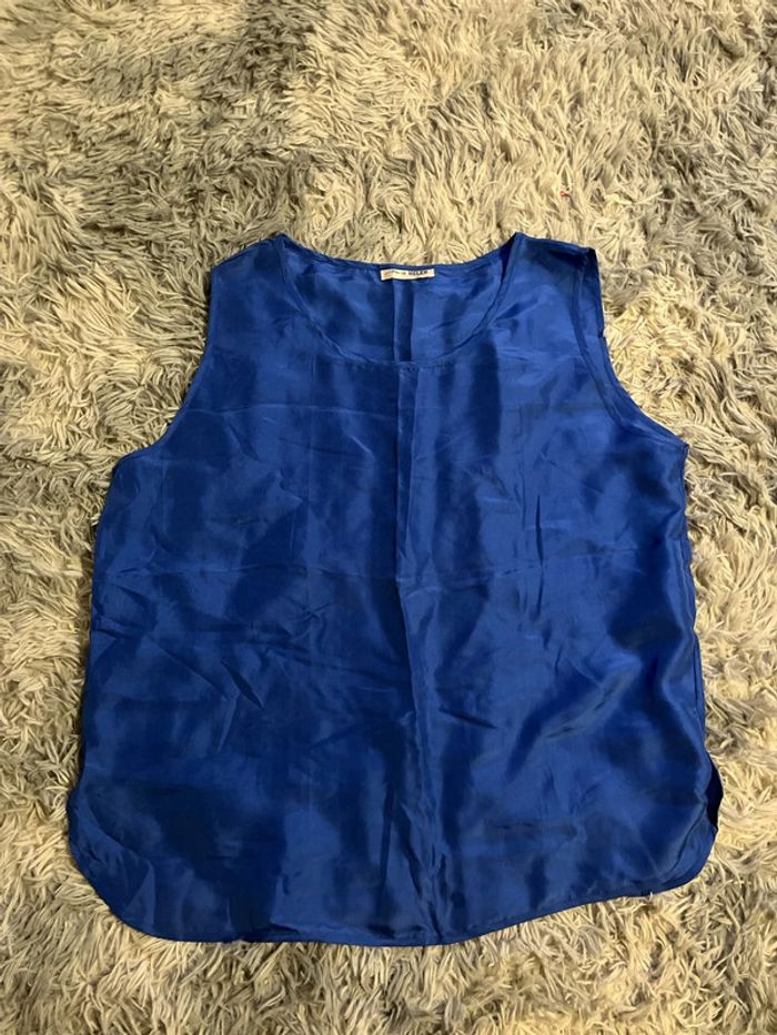 Débardeur bleu femme