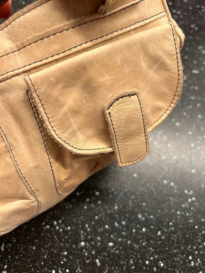 Sac en cuir écru vintage - photo numéro 6