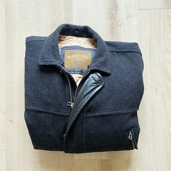 MCS Manteau Caban Winter Noir et Or Homme Exclusive Vintage Collection Western Cow-Boy (Taille XL)