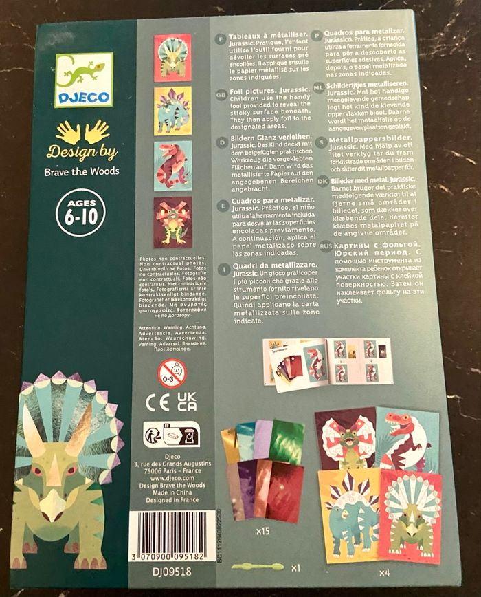 Tableau a metalliser dinosaure neuf marque djeco