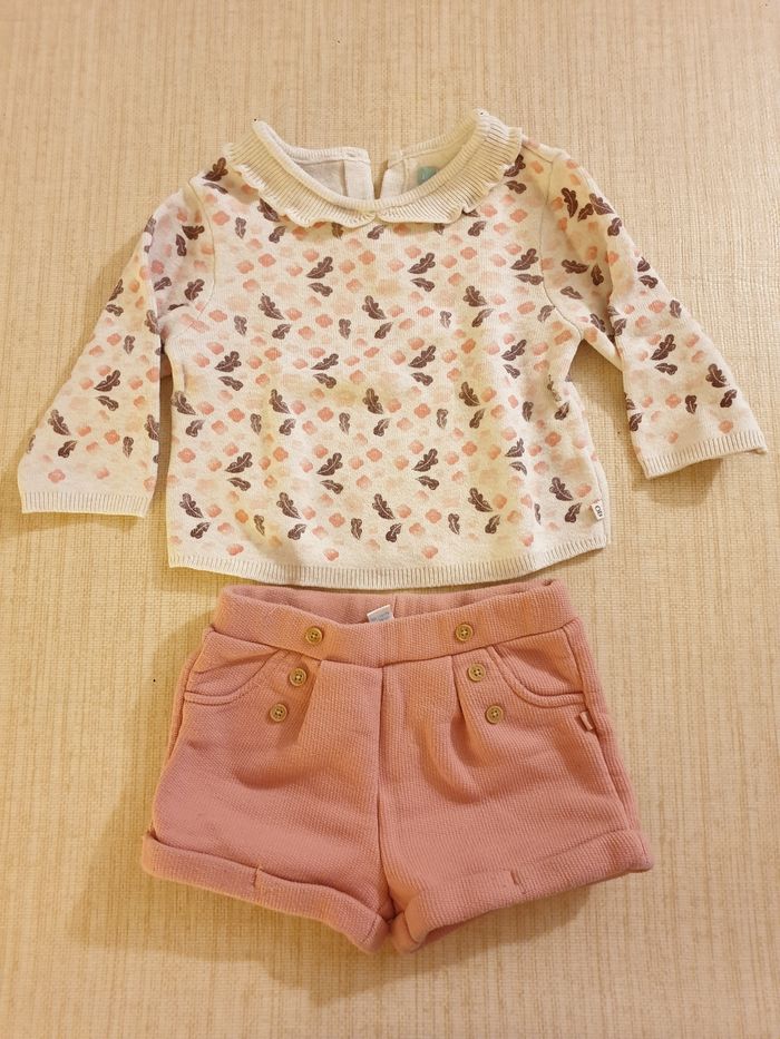 Short d'hiver et pull 12 mois