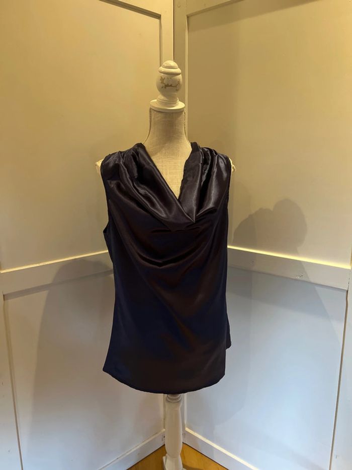 Haut  femme  satin bleu xxl  (42/44)