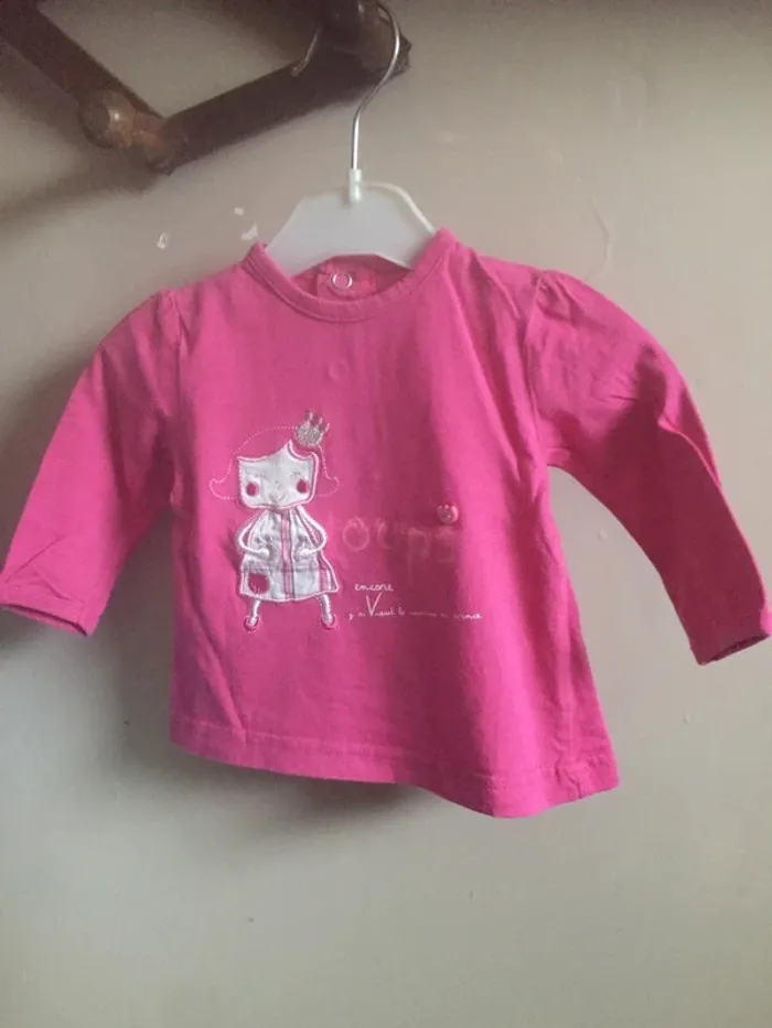 T-shirt fuchsia Bébé Rêve 3M - photo numéro 1