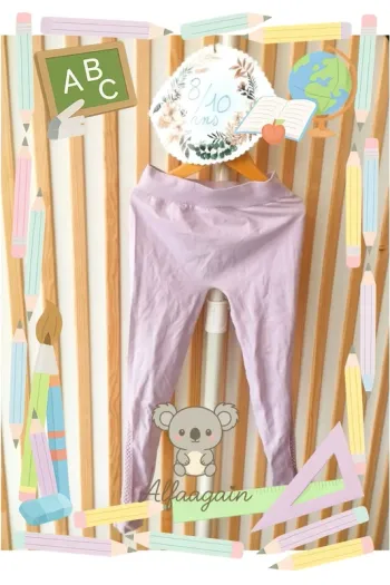 Legging sport mauve neuf 8/10ans