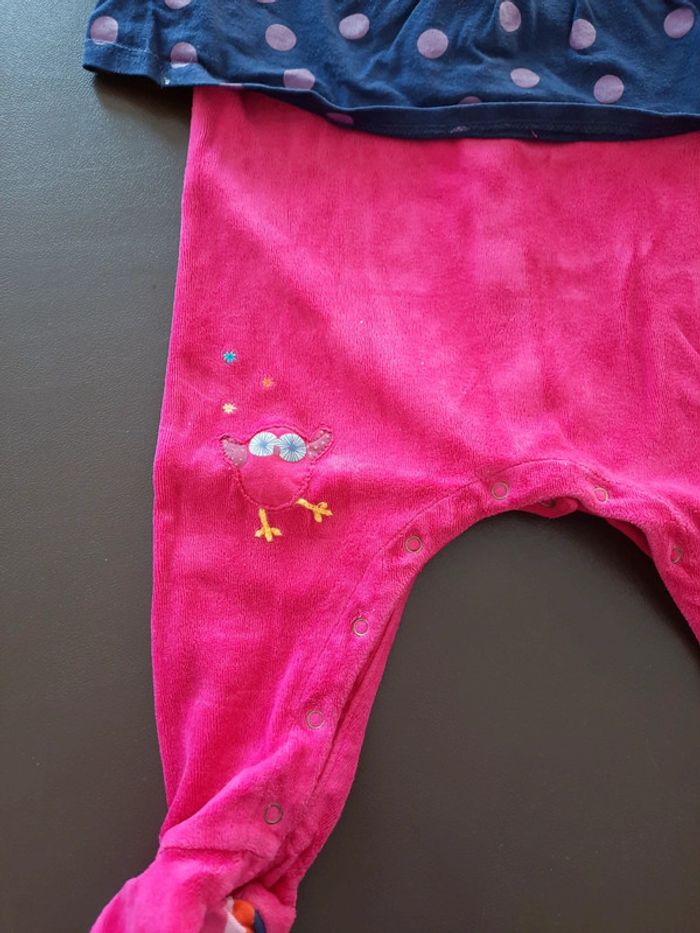 Pyjama en velours et coton Catimini 12 mois - photo numéro 2
