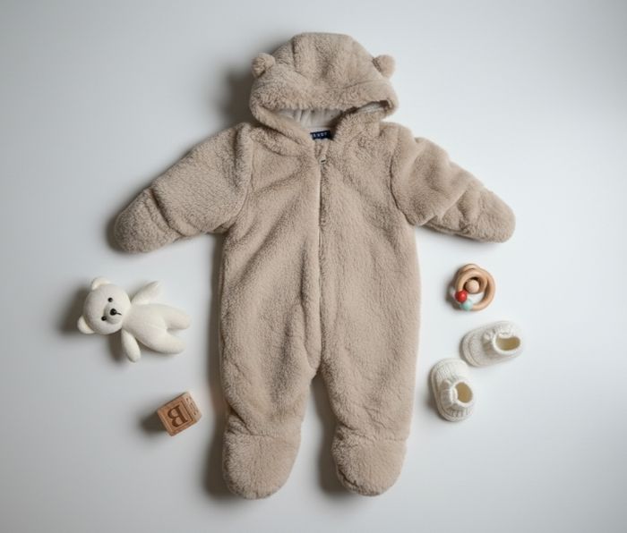 NEUF Kiabi Combi-Pilote fourrure beige 3 mois - Idéal Hiver !