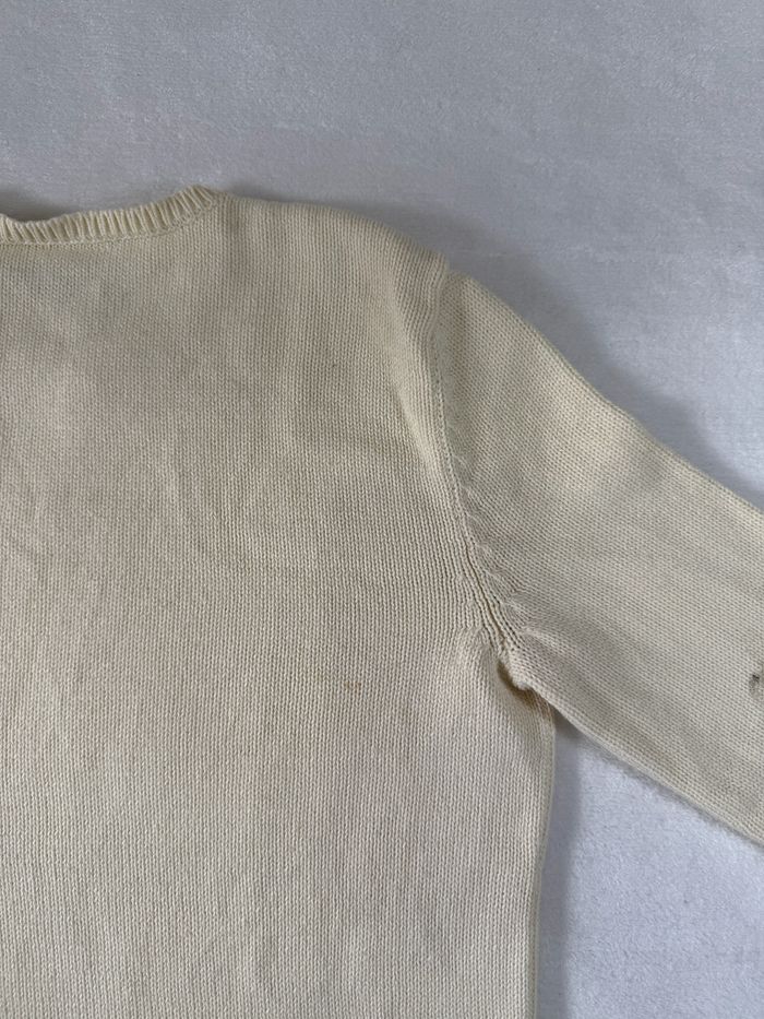 Pull Ralph Lauren femme S beige Boutons dorés épaule – 100% coton - photo numéro 7